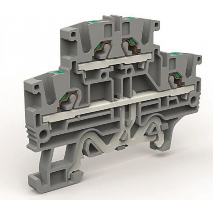Двухуровневая клемма DKC 4 кв.мм с заземлением в нижнем ярусе ZEFD420GR