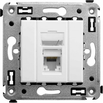 Компьютерная розетка RJ-45 DKC "AVANTI" в стену, кат.5e одинарная "Белое облако"