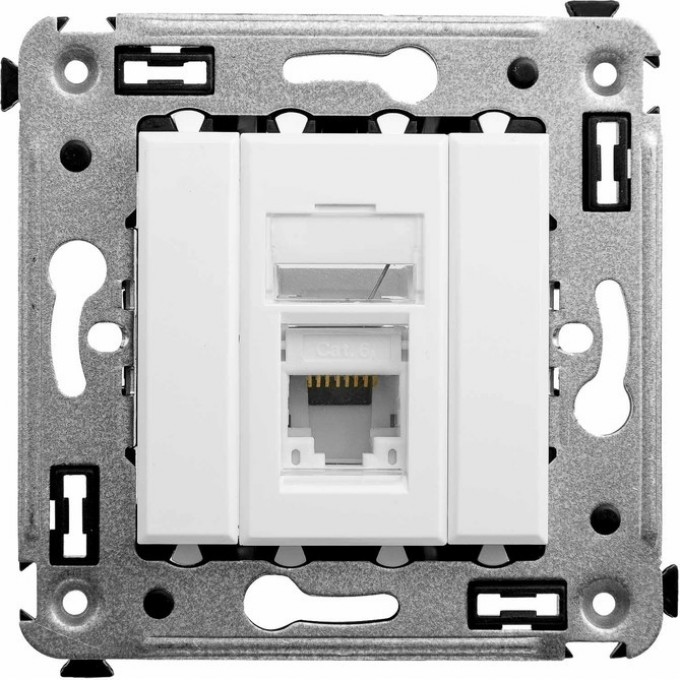 Компьютерная розетка RJ-45 DKC "AVANTI" в стену, кат.5e одинарная "Белое облако" 4400463