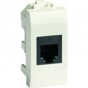 Компьютерная розетка RJ45 DKC BRAVA кат.5e экран., 8P8C, белая, 1мод