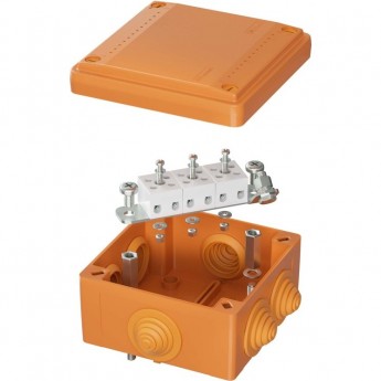 Коробка пластиковая DKC FS с кабельными вводами и клеммниками, IP55,100х100х50 мм, 5р, 450V, 10A, 6 мм2
