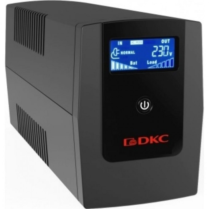 Линейно-интерактивный ИБП DKC серии INFO LCD, 1200 ВА/720 Вт, 1/1, 4xIEC C13, USB + RJ45, LCD, 2x7Aч INFOLCD1200I