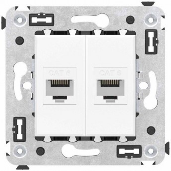 Розетка компьютерная DKC 2-м СП Avanti "Белое облако" RJ45 кат.6 без шторок механизм