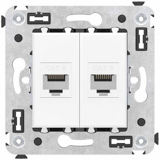 Розетка компьютерная DKC 2-м СП Avanti "Белое облако" RJ45 кат.6 без шторок механизм 4400694