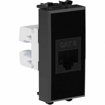 Розетка компьютерная DKC AVANTI RJ45 кат.6, черный квадрат, 1 модуль
