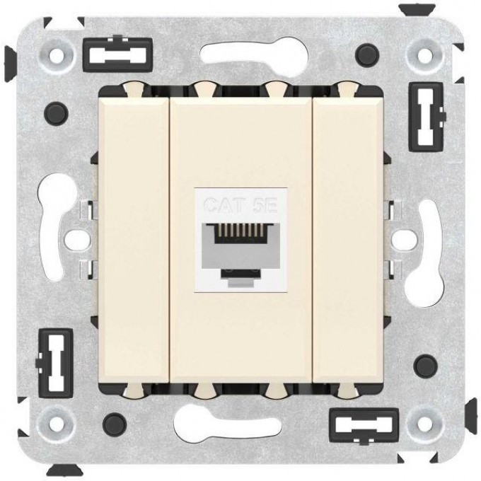 Розетка компьютерная DKC AVANTI СП RJ45 кат.5E, ванильная дымка, без шторок 4405663