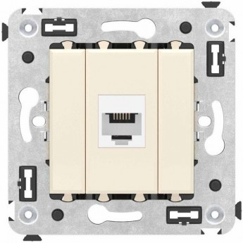 Розетка телефонная DKC AVANTI СП RJ12, ванильная дымка, без шторок