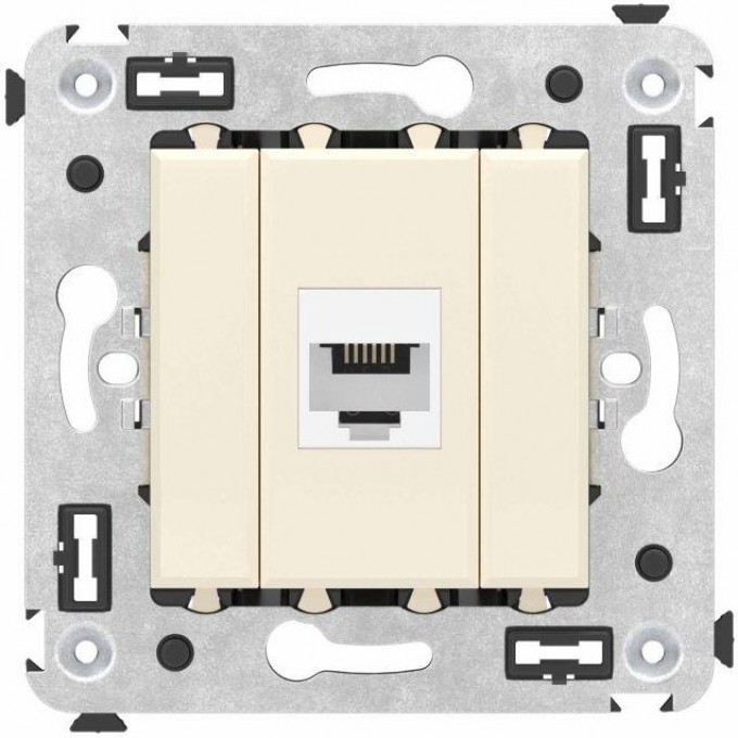 Розетка телефонная DKC AVANTI СП RJ12, ванильная дымка, без шторок 4405613