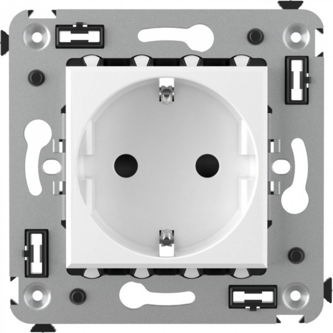 Розетка в стену DKC "AVANTI" 2P+E, с з/ш, "Белое облако" 4400003