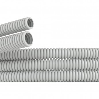 Труба DKC ПВХ гибкая гофрированная д.20мм, тяжёлая без протяжки, 100м, серый