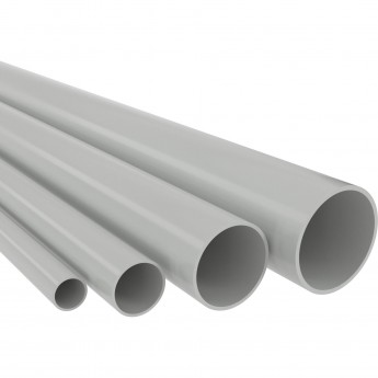 Труба DKC ПВХ жёсткая гладкая д.16мм, лёгкая, 2м, серый