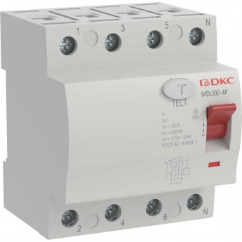 Выключатель дифференциального тока DKC 4п 63A 100мА АС